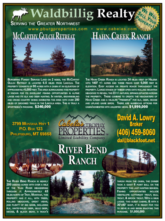 February 2006 Montana Land Magazine
									<br>
									Page 05
									&nbsp;&nbsp;&diams;&nbsp;&nbsp;
									7&frac14;"W x 9&frac34;"H<br>
									100# Coated Text Stock