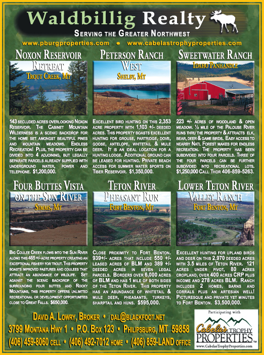 April 2007 Montana Land Magazine
									<br>
									Page 08
									&nbsp;&nbsp;&diams;&nbsp;&nbsp;
									7&frac14;"W x 9&frac34;"H<br>
									100# Coated Text Stock