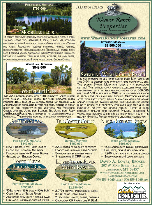 October 2008 Montana Land Magazine
									<br>
									Page 07
									&nbsp;&nbsp;&diams;&nbsp;&nbsp;
									7&frac14;"W x 9&frac34;"H<br>
									100# Coated Text Stock
