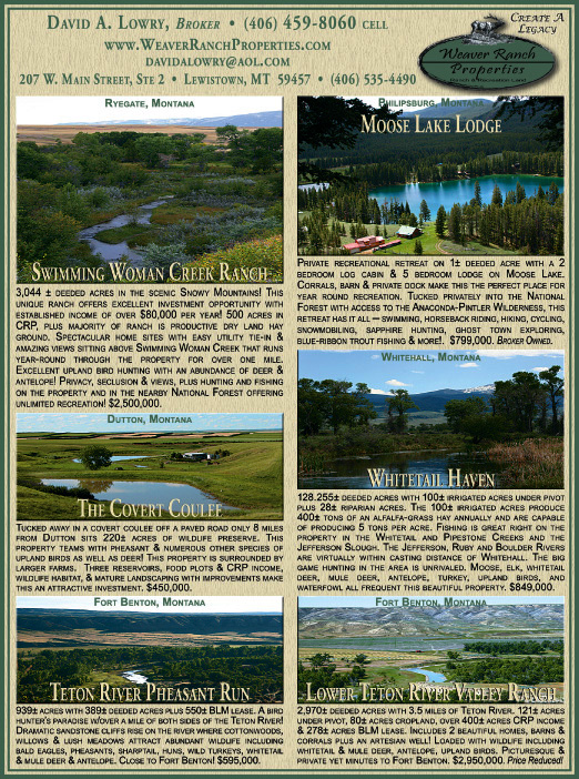 February 2009 Montana Land Magazine
									<br>
									Page 07
									&nbsp;&nbsp;&diams;&nbsp;&nbsp;
									7&frac14;"W x 9&frac34;"H<br>
									100# Coated Text Stock