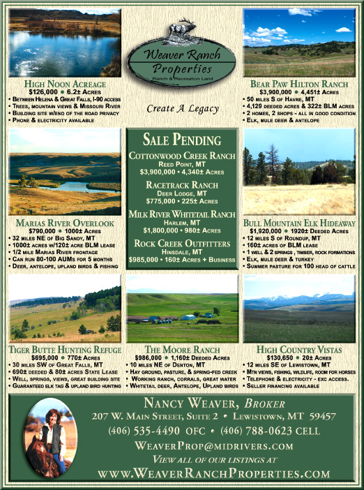 December 2009 Montana Land Magazine
									<br>
									Page 06
									&nbsp;&nbsp;&diams;&nbsp;&nbsp;
									7&frac14;"W x 9&frac34;"H<br>
									100# Coated Text Stock