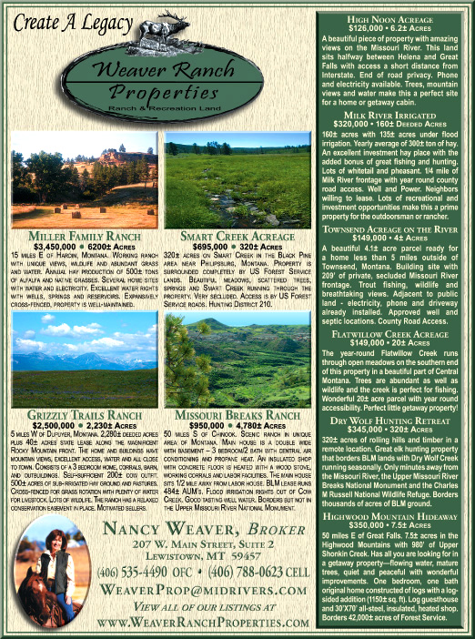 April 2010 Montana Land Magazine
									<br>
									Page 06
									&nbsp;&nbsp;&diams;&nbsp;&nbsp;
									7&frac14;"W x 9&frac34;"H<br>
									100# Coated Text Stock